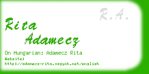 rita adamecz business card